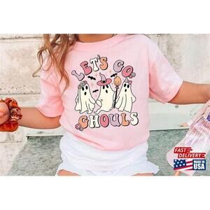 Lets Go Ghouls Halloween Shirt Retro Tshirt Kids Girls Tee Classic Tshirt